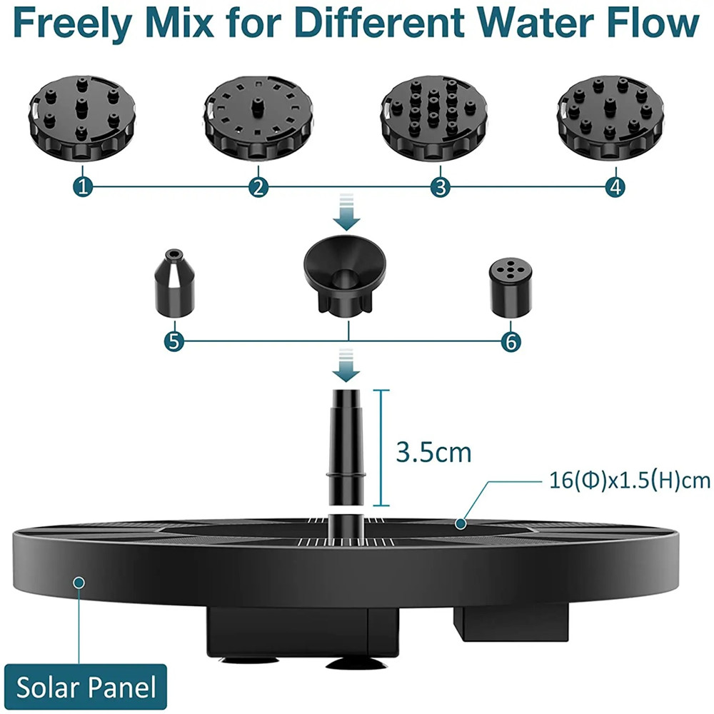 Panel Solar flotante de 13cm,  - Bonsai Garden Fountain reseña y precio